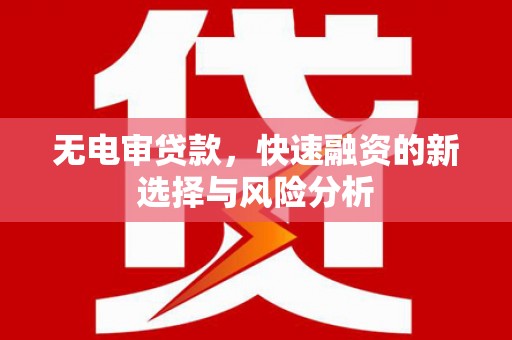禹王台无电审贷款，快速融资的新选择与风险分析