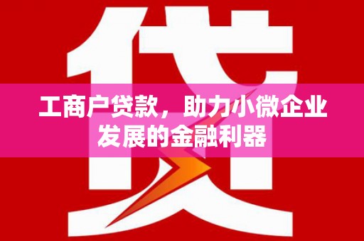 禹王台工商户贷款，助力小微企业发展的金融利器