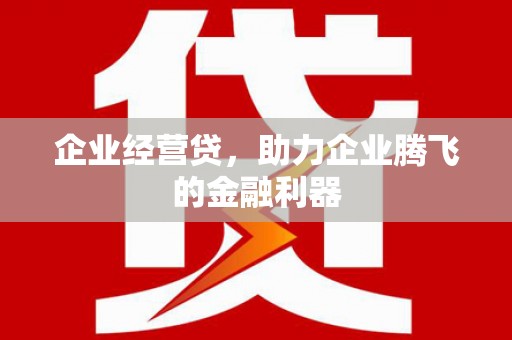 禹王台企业经营贷，助力企业腾飞的金融利器
