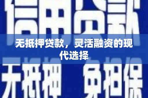 禹王台无抵押贷款，灵活融资的现代选择